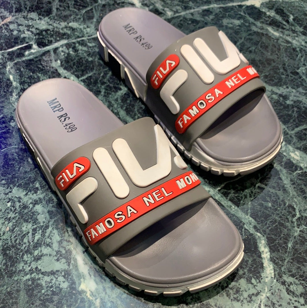 Grey Red White Slipper (15102)