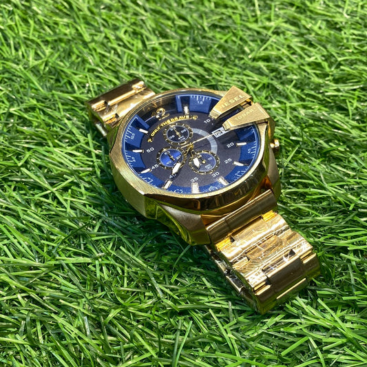 EID Gold Chain Blue Dial heavy Chain Chrono Men Watch  401920