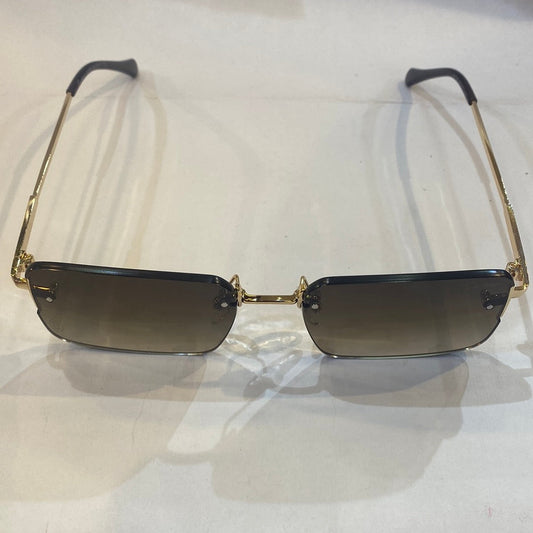 RAC Frameless Golden Stick Brown Shade Unisex Sunglasses 2A742 55 17-140