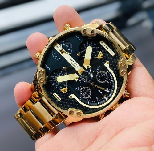 Eid Gold Chain Black Big Dial Heavy Machinery Men watch