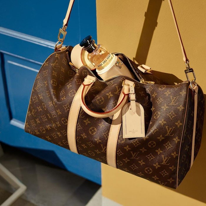 UOL Brown Gold Cream Monogram  Unisex Duffle Bag 35654
