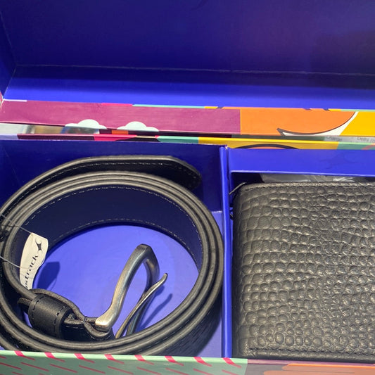 Fastrack BC001LBK01X Men Wallet Belt Combo