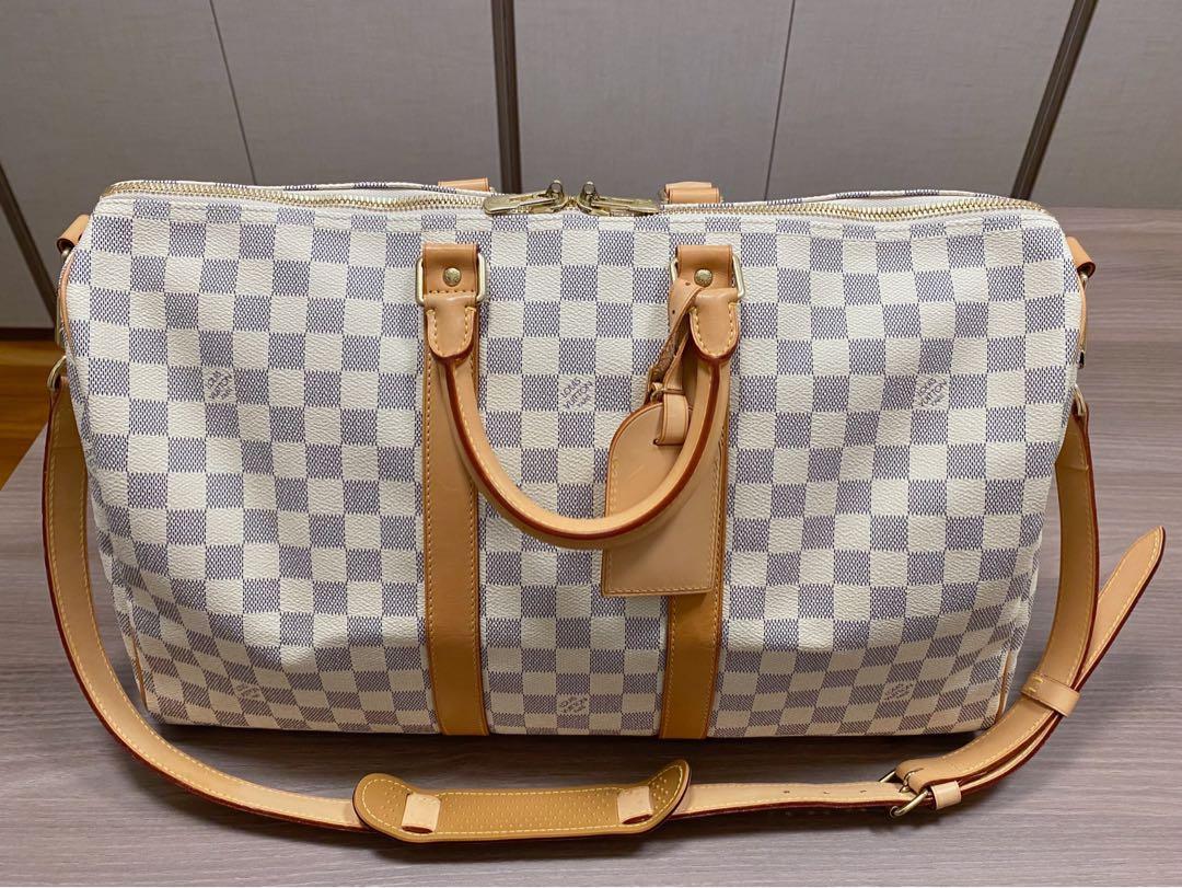UOL White Cream Grey Black Red Check Unisex Duffle Bag