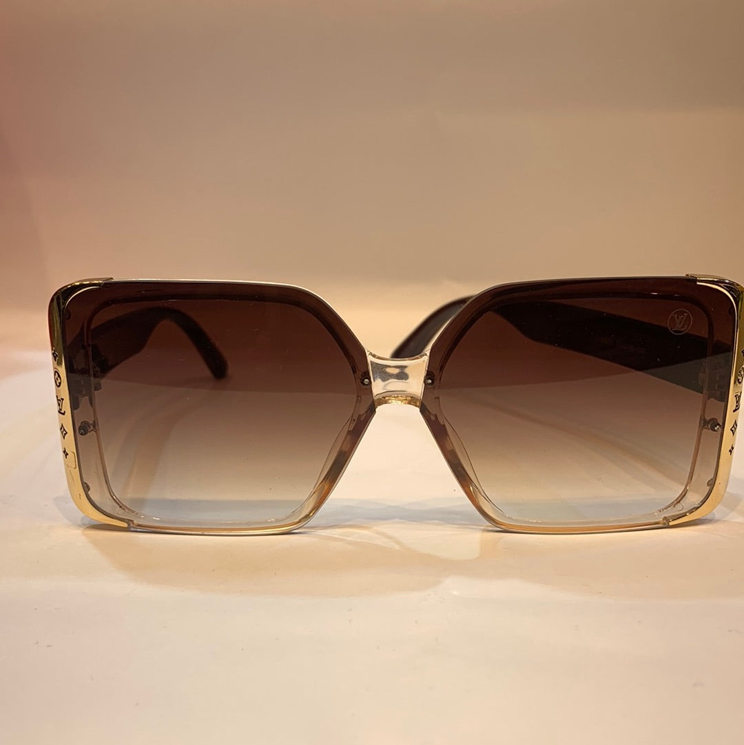 UOL VL Glossy Brown Frame Brown Shade Unisex Sunglass Z1664E 55 19-150
