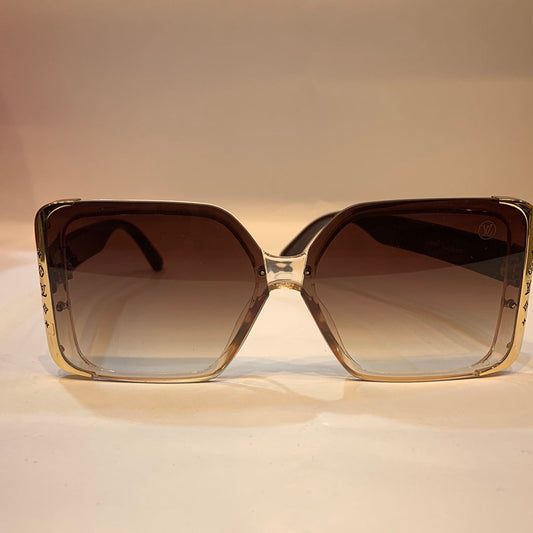 UOL VL Glossy Brown Frame Brown Shade Unisex Sunglass Z1664E 55 19-150