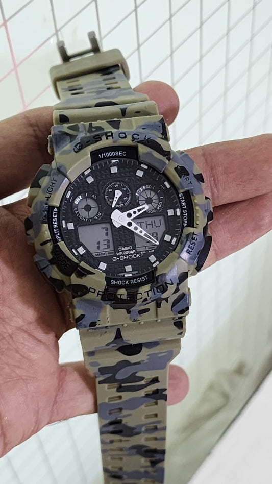 Hsg Green Military Water Resistant Sports Watch With Orignal Box 901375