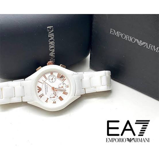 Mra White Ceramic Chrono Watch For Men