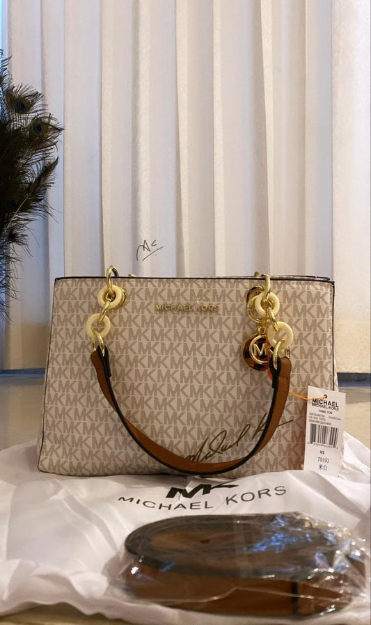 White Print Ladies Hand Bag 70193#