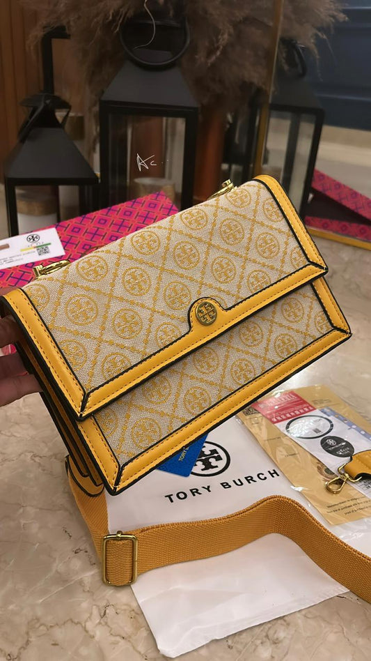 Rot Rub Yellow Colour Embroidery Work Ladies Sling Bag 881122