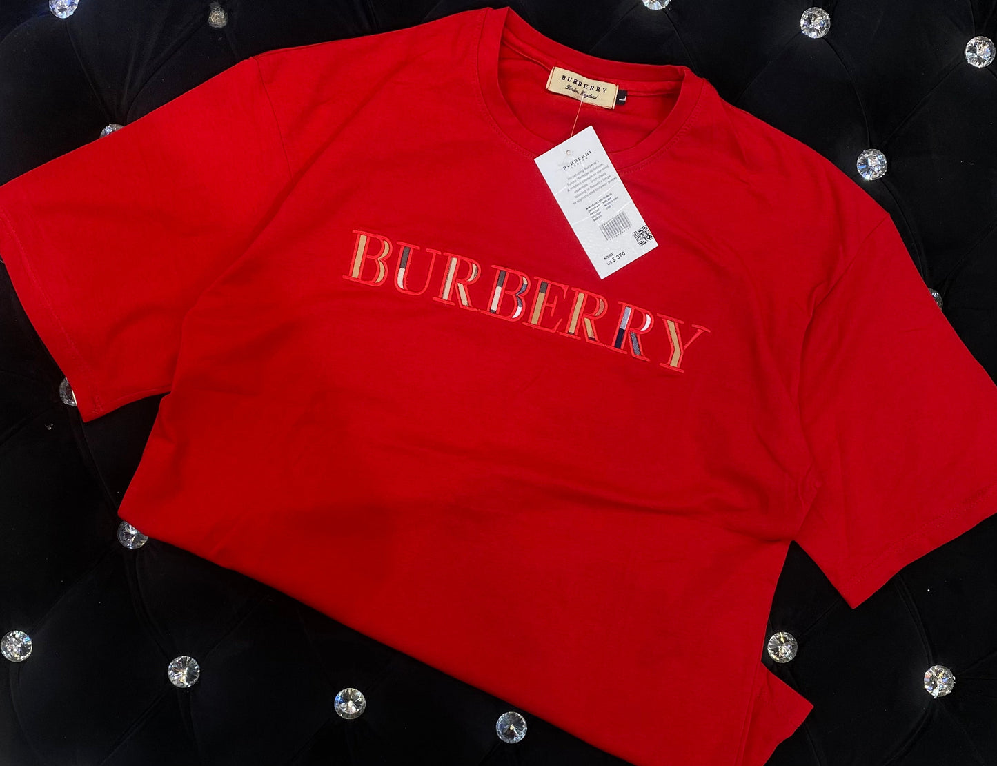 RUB BUR Red Colour With RUB Embroidery Print Drop Shoulder TShirt 108534
