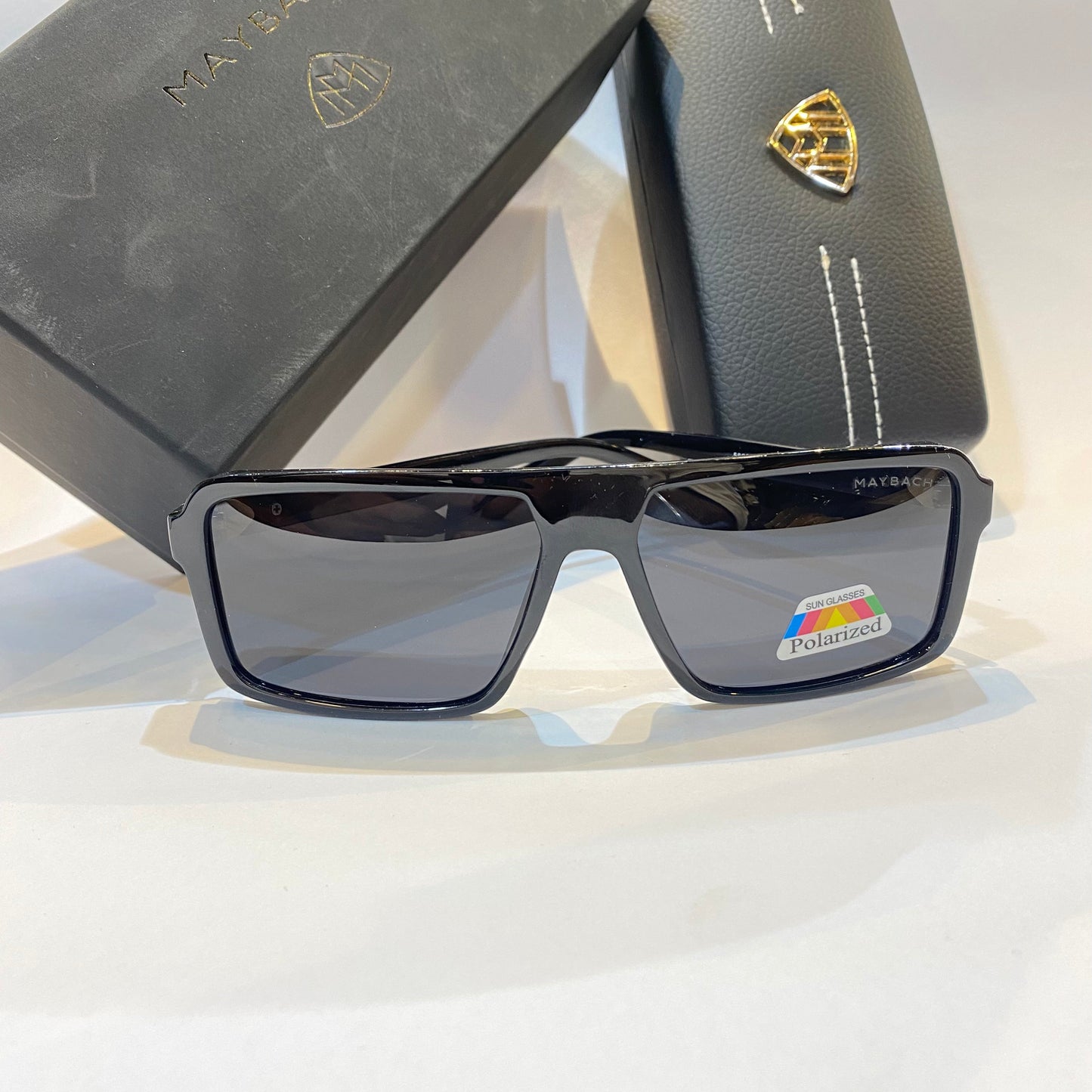 YAM Glossy Black Frame Black Shade Polarized Unisex Branded Sunglasses 56602P C3 50 18-140