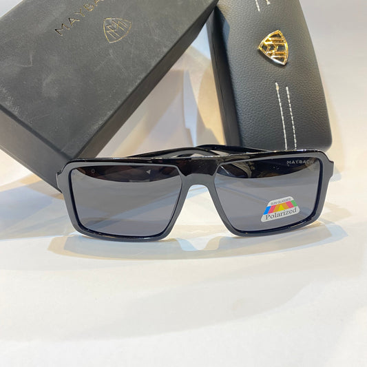 YAM Glossy Black Frame Black Shade Polarized Unisex Branded Sunglasses 56602P C3 50 18-140