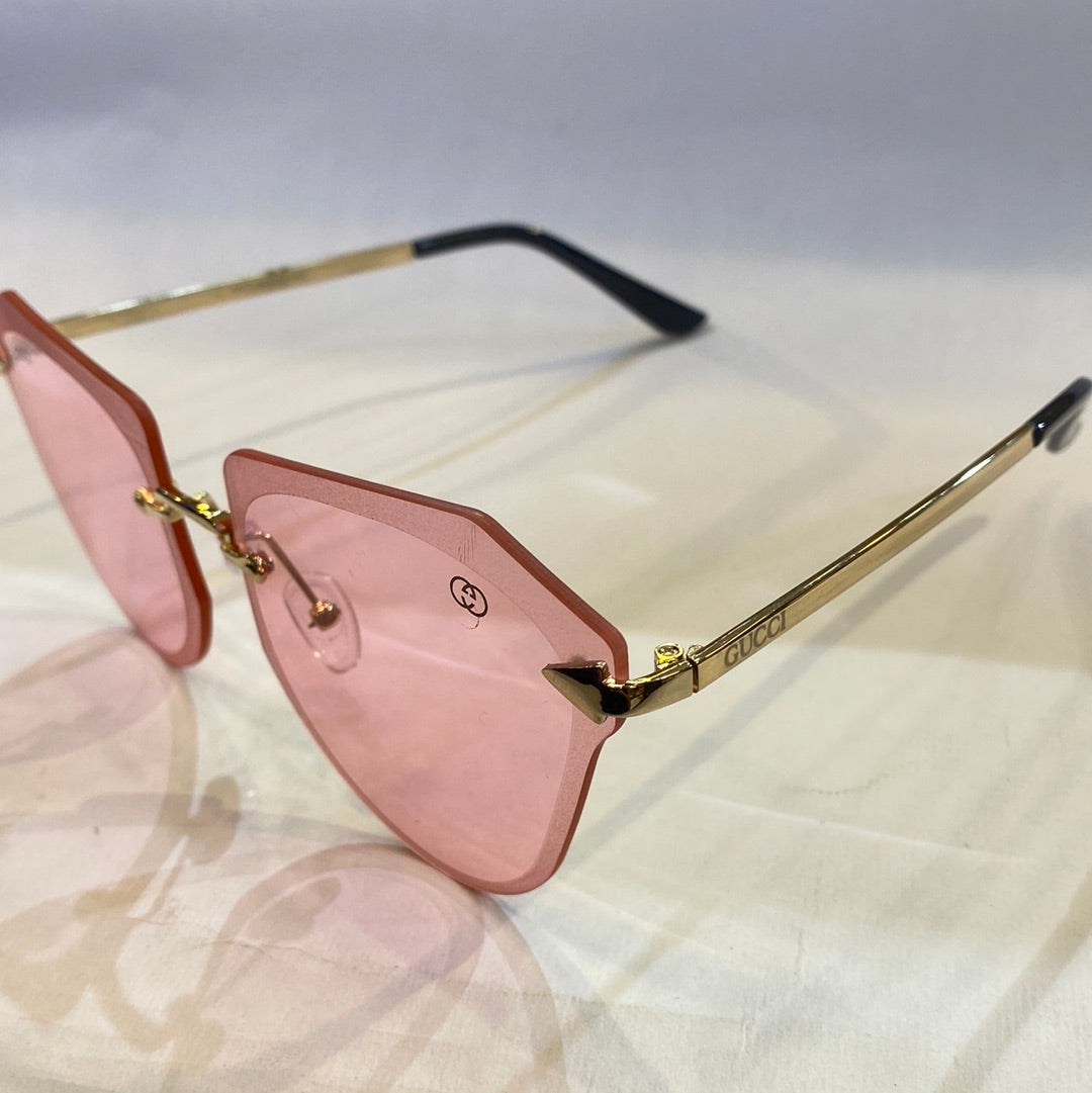 CUG Frameless Golden Stick Pink Shade Sunglass 6872 63 17-145