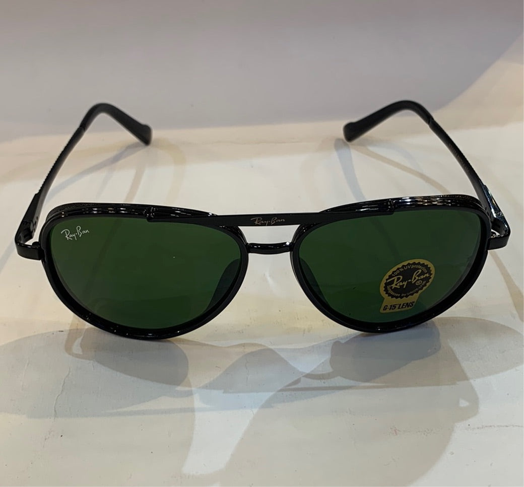 YAR RB Black Frame Green Shade Unisex Aviator Sunglass RB4414 68 14-135
