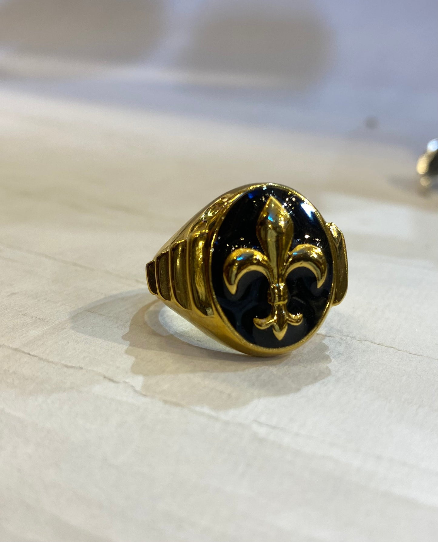 Gold Black Color With Multiple Design Stainless Steel Circle Plain Premium Quality Men’s Ring 50254