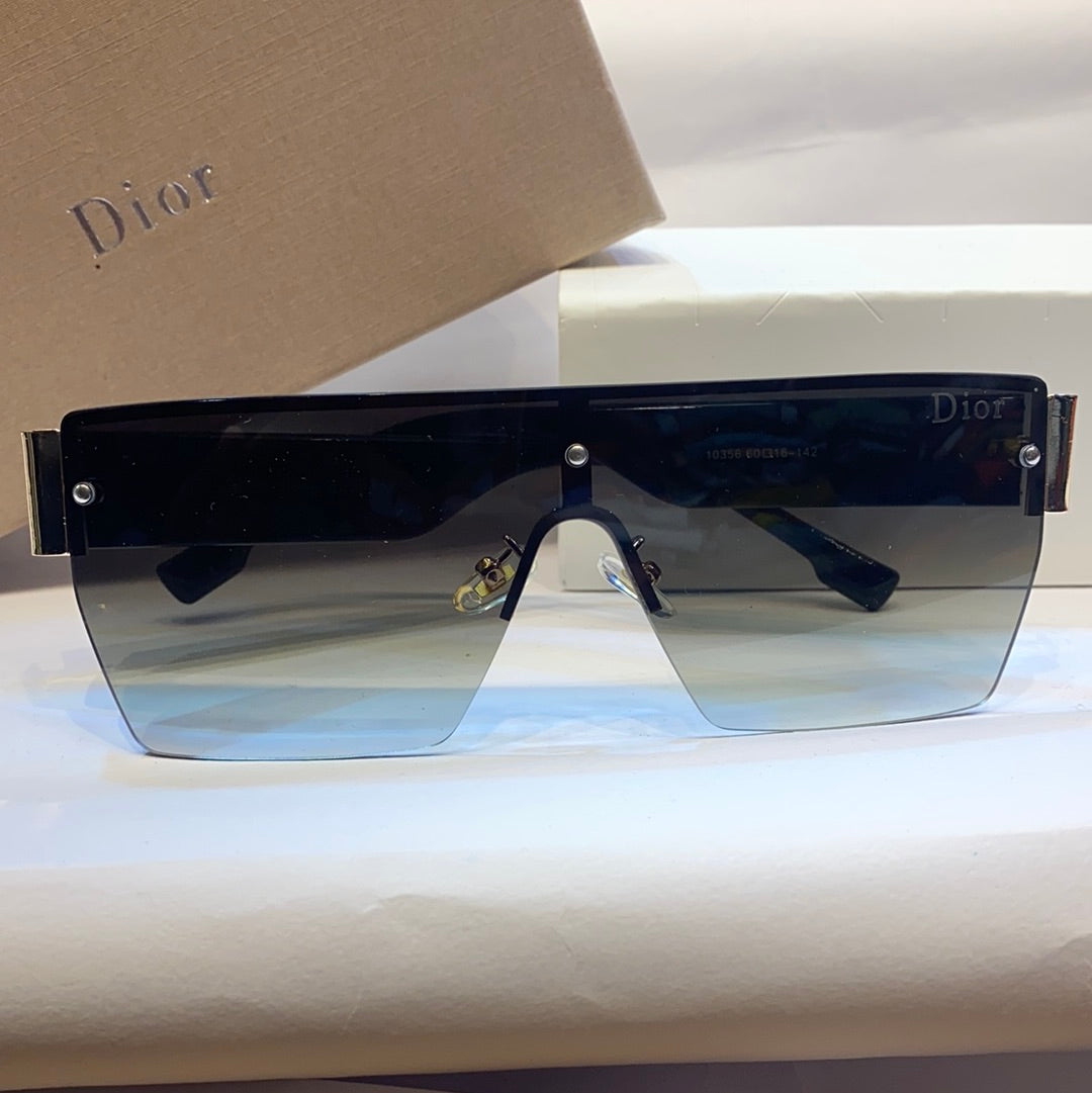OID Glossy Black Frame Green Shade Unisex Branded Sunglasses 10356 6016-142
