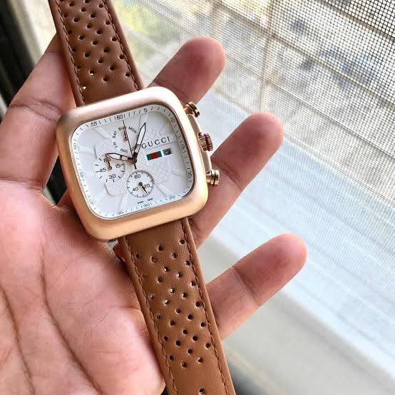 Cug Brown Strap Chrono Watch For Men