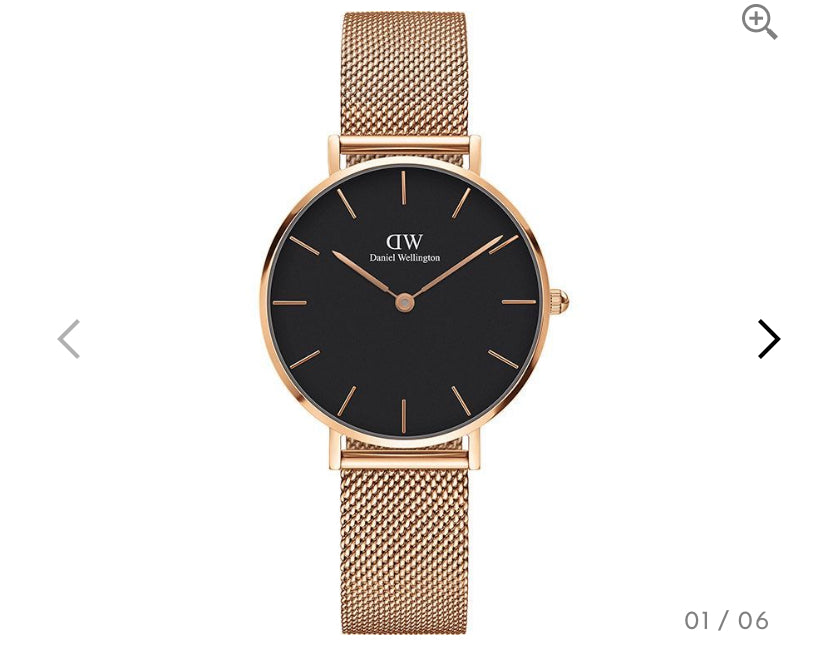 Wd Copper Chain Black Dial Slim Formal Casual Watch with Original Box Ladies Chain Watch