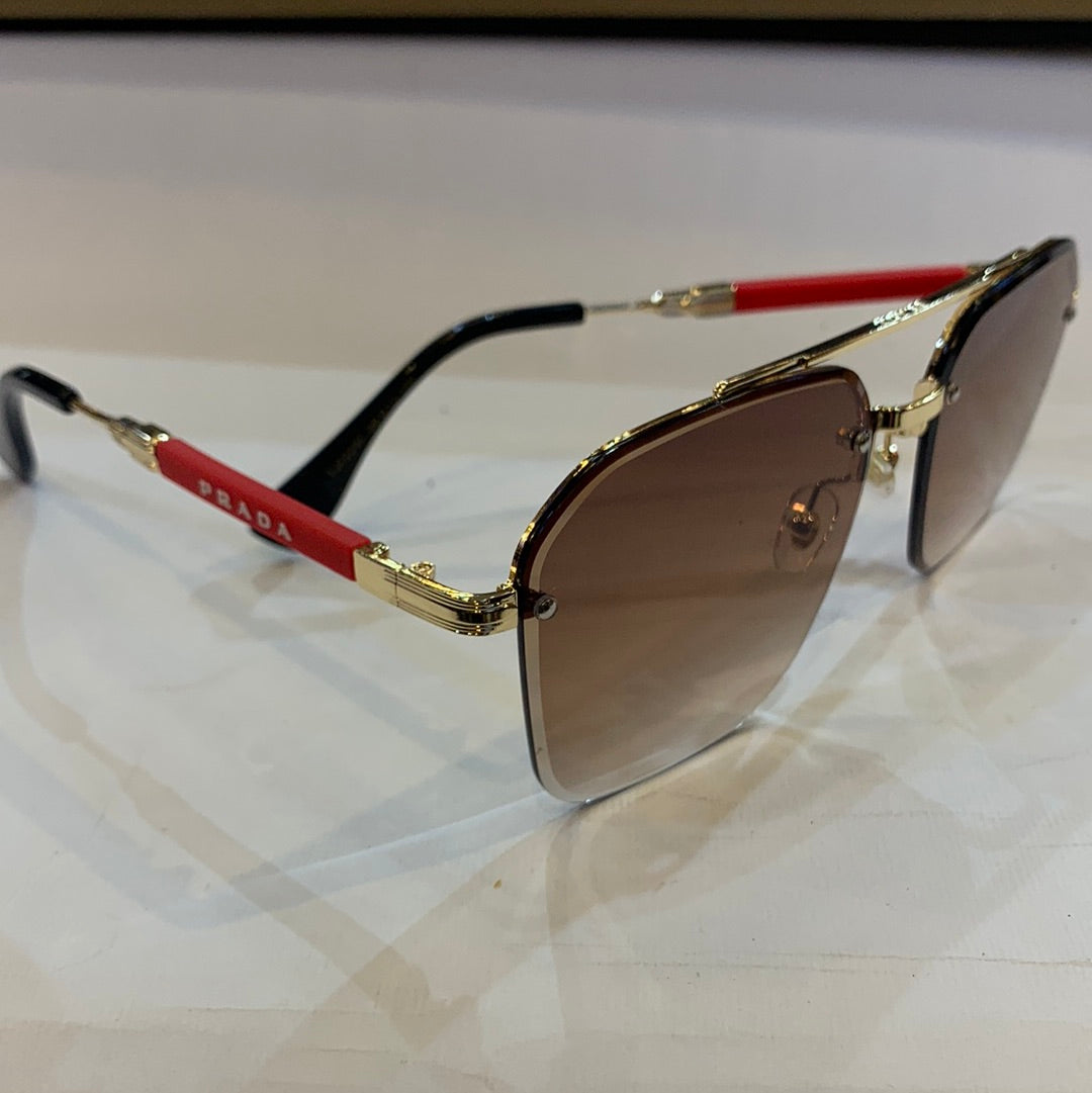 ARP Frameless Golden Red Stick Brown Shade Sunglass TJ72297 58 12-140