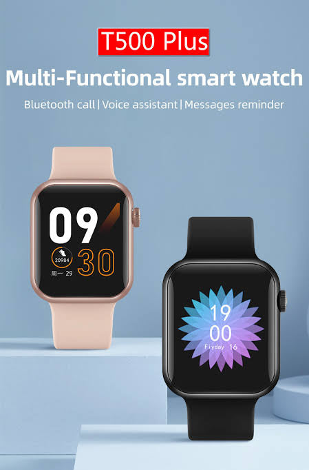 T500+ Pro Square Dial Full Screen Smart Watch (Black)