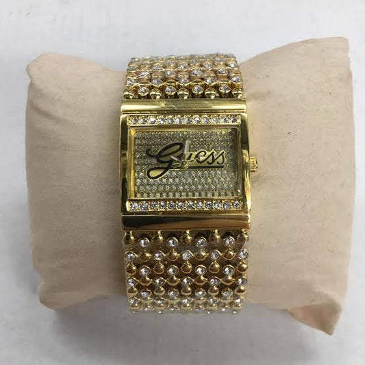 EUG Gold Chain Gold Square Dial Ladies Watch 493129