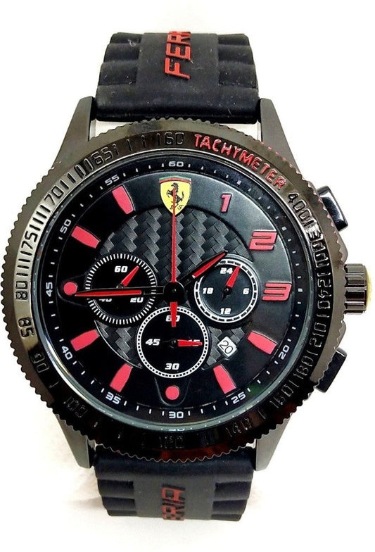 REF FER Black Red Silicone Strap Chrono Dial Men Watch Men Fer Formal Casual Men Watch