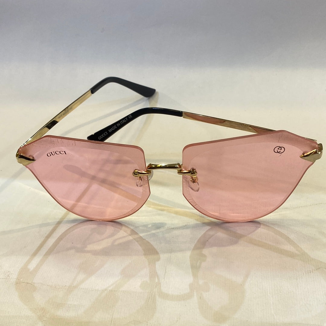 CUG Frameless Golden Stick Pink Shade Sunglass 6872 63 17-145
