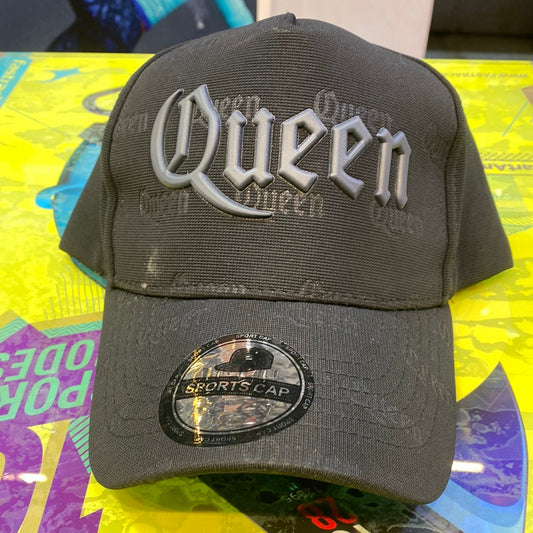 Black Colour Queen With Logo Design Sports Cap 913010