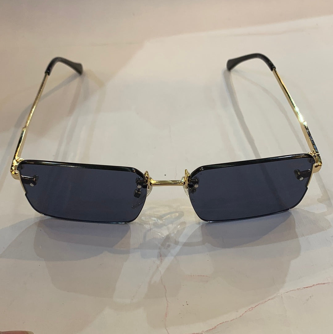 RAC Frameless Golden Stick Black Shade Unisex Sunglasses 2A742 55 17-140