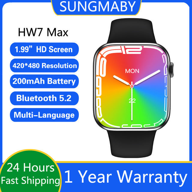 HW7 Max Smart Watch Bluetooth Calling Wireless Charging Wearfit Original with 1.99 Full Screen