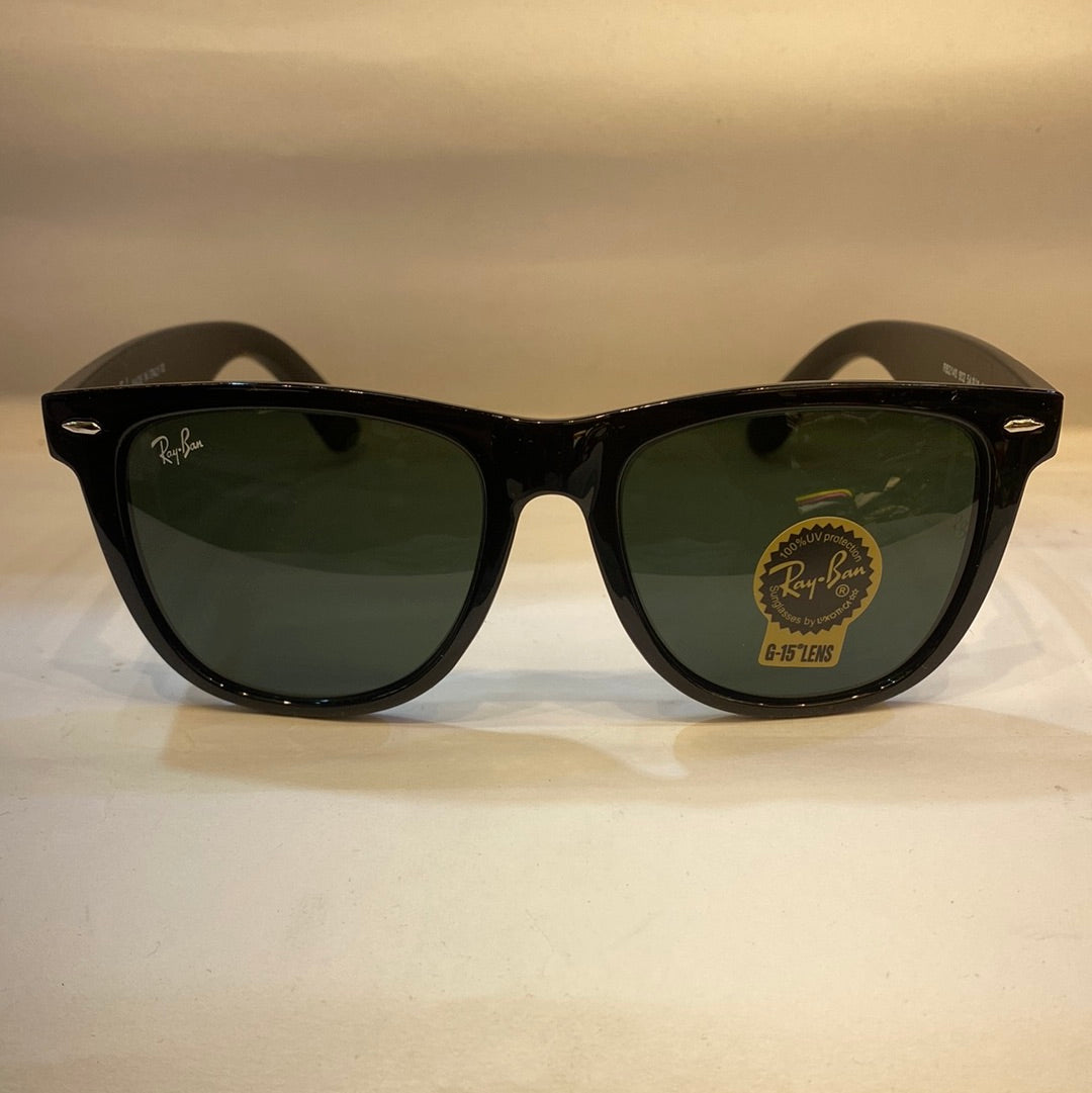 YAR RB Glossy Black Frame Black Shade Unisex Big Size Sunglasses RB2140 902 54 18 3N
