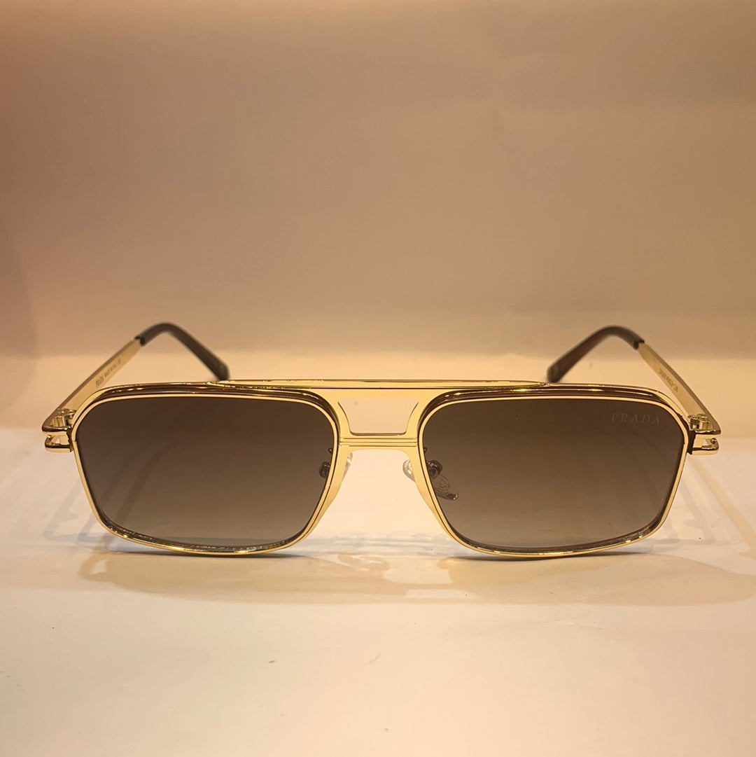 ARP Gold Frame Brown Shade Unisex Sunglass 2A569 40 13-136