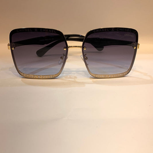 AHC Gold Black Frame Black Shade Unisex Sunglass CN8207 63 14-138