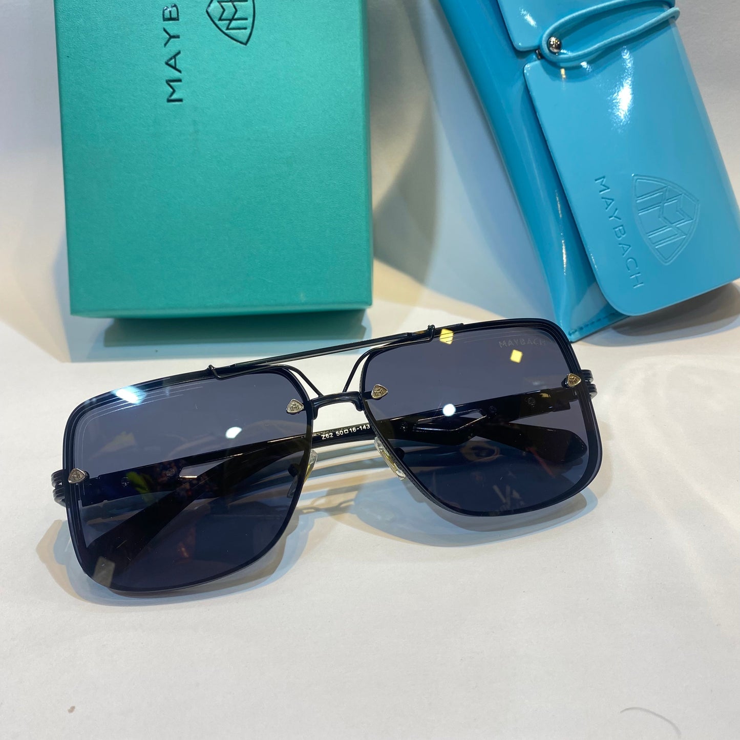 YAM Black Frame Black Shade Unisex Branded Sunglasses Z62 50 16-143