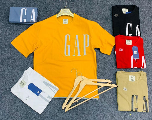 White Colour Gap Printed Drop-Shoulder T-Shirt