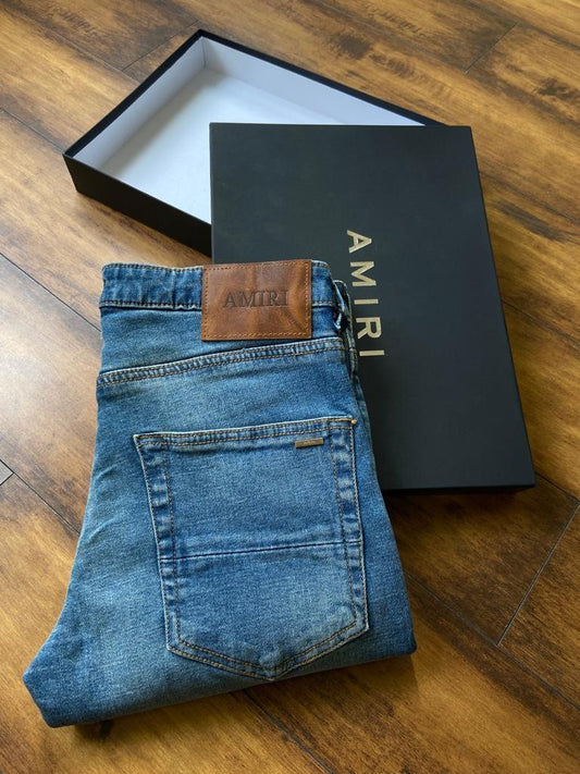 IMA Navy Blue Colour Faded Design Surplus Straight Fit Men’s Jeans 254183