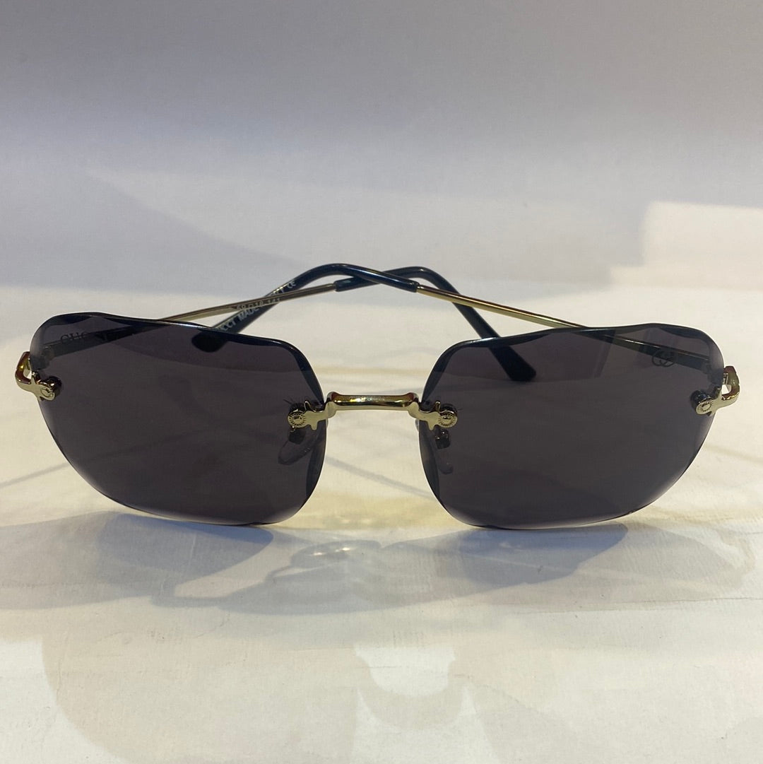 CUG Frameless Golden Black Stick Black Shade Sunglass 68108 59 18-141