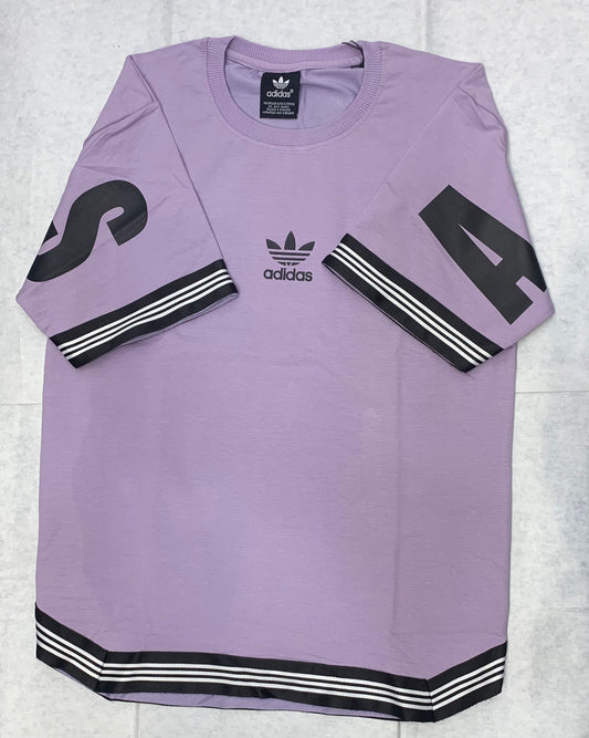 IDA Purple Colour With Back Texted Print Drop Shoulder Tshirt 50106 03082023