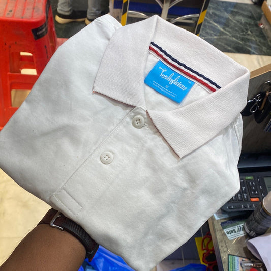 Funky White Colour  funkylicious Cottan Coller TShirt 110328