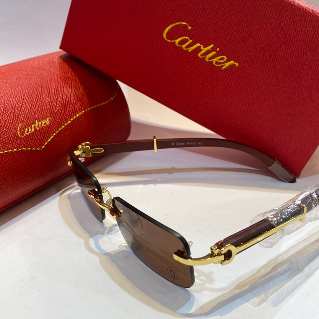 Rac Gold Brown Frame Brown Shade Unisex Branded Sunglasses 81339140