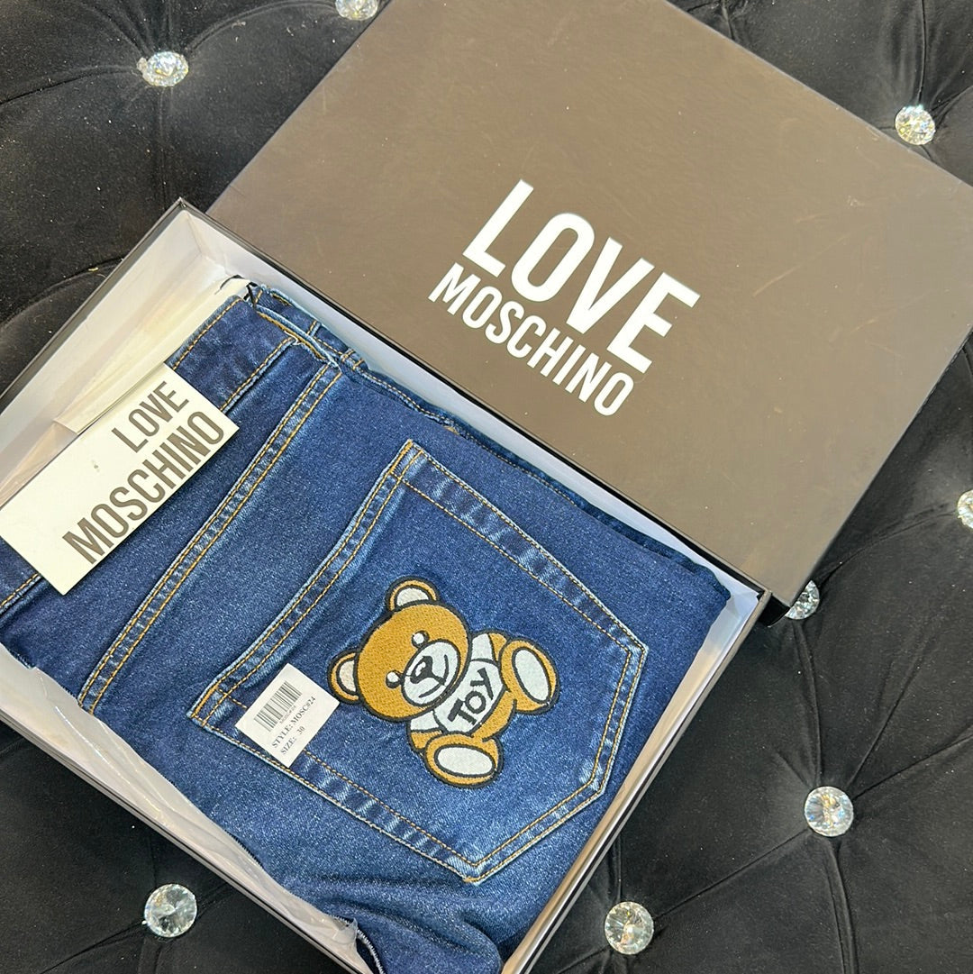 Som Mos Navy Blue Back Teddy Embroidery Mens Hight Quality Men’s Straight Jeans 67088