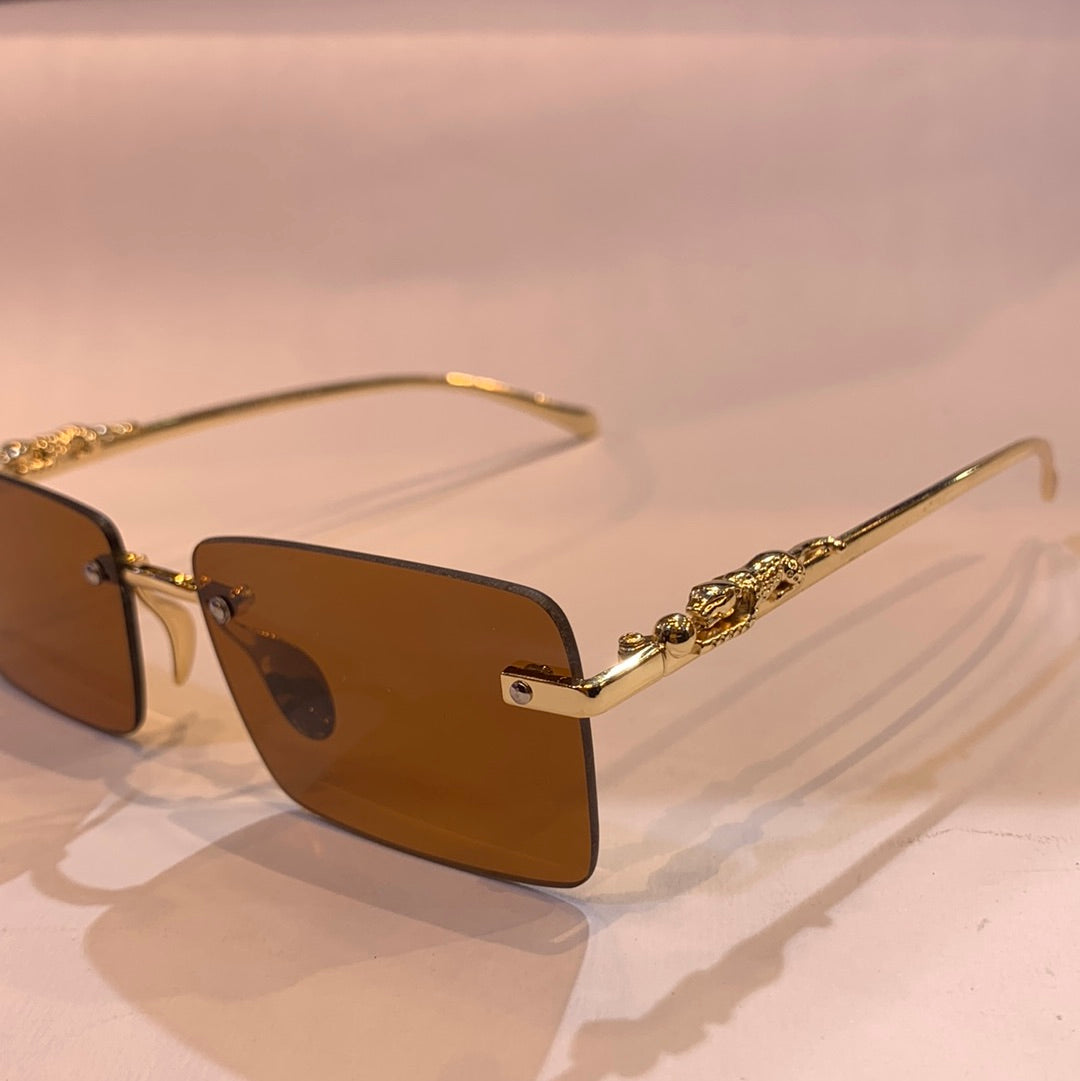 Rac frameless golden steak brown shade sunglass PS6282 57 16-135