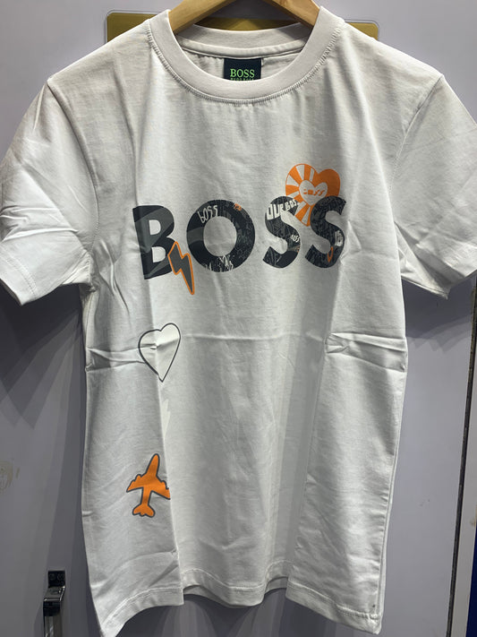 SOB White Colour Sob Front Print Round Neck Tshirt 1105053