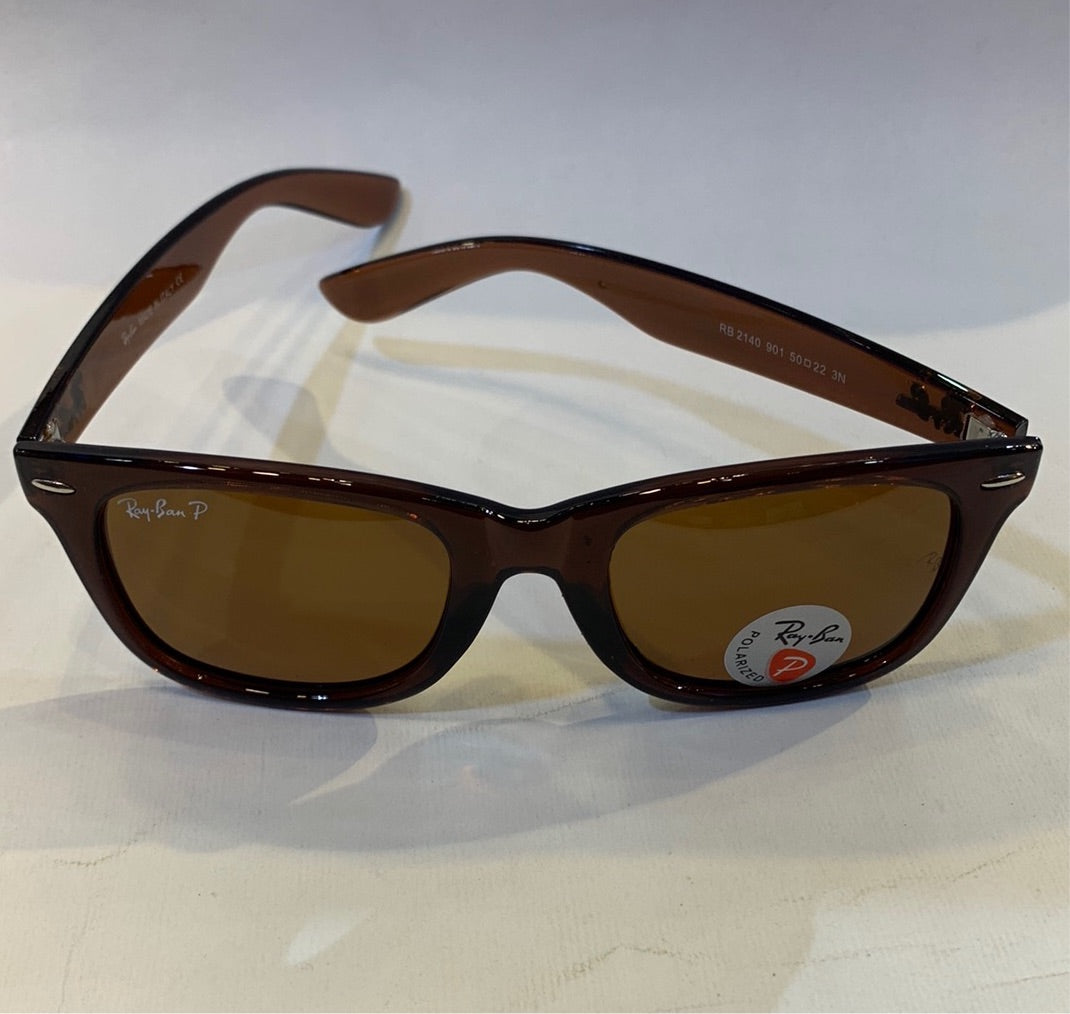YAR RB Glossy Brown Frame Brown Shade Sunglasses RB2140 901 50 22 3N