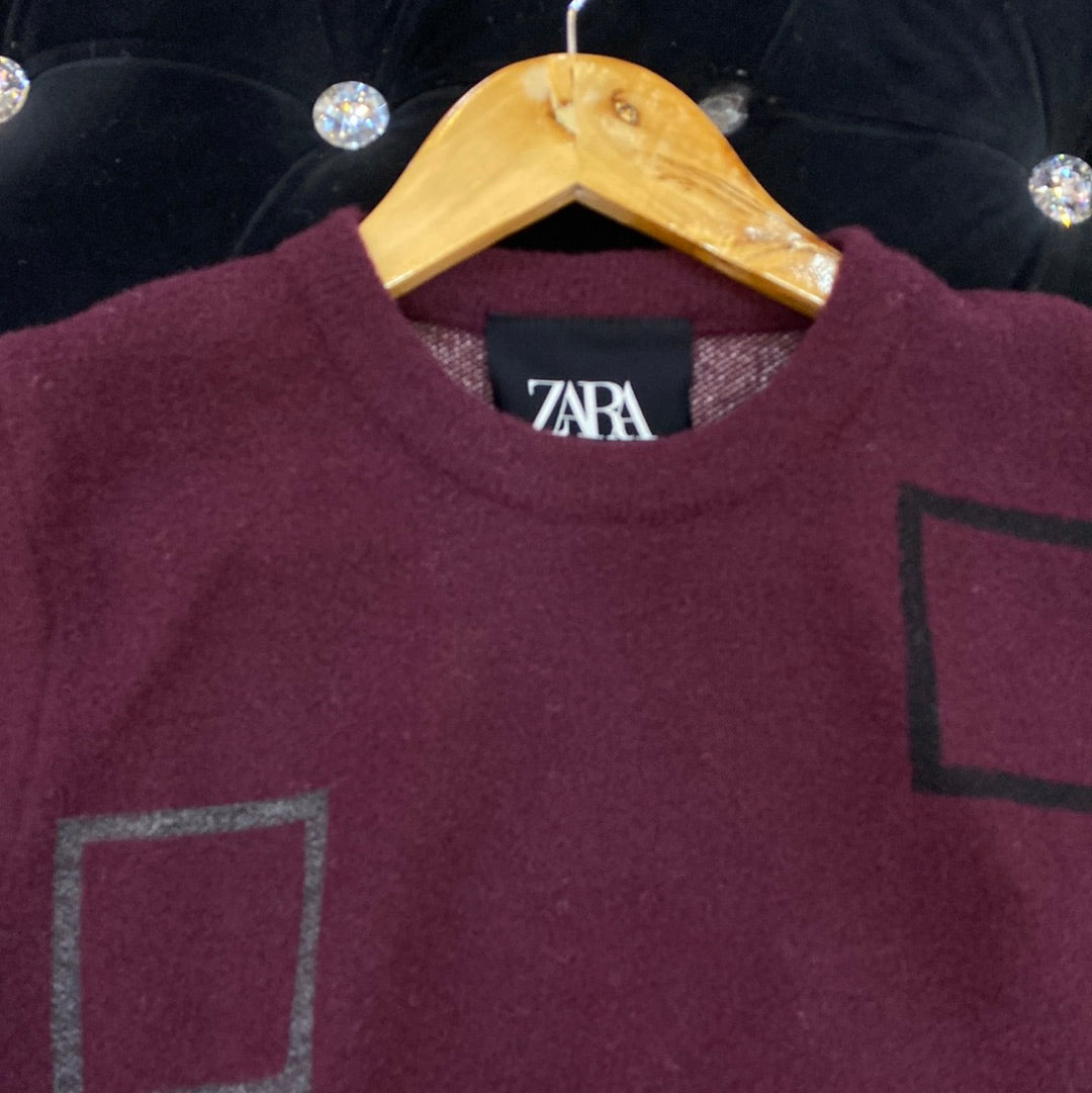 Purple ZR Soft Square Design Sweater for Men Unisex 9110