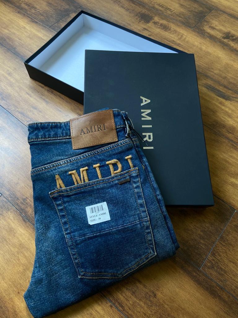 IMA Navy Blue Colour Faded Design With Back Embroidery Surplus Slim Fit Men’s Jeans
