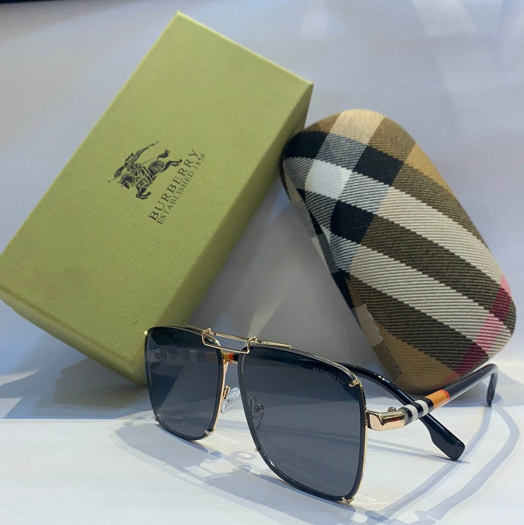 Bur rub Glossy Gold Frame black Shade Unisex Sunglass 2A365 53 20 143