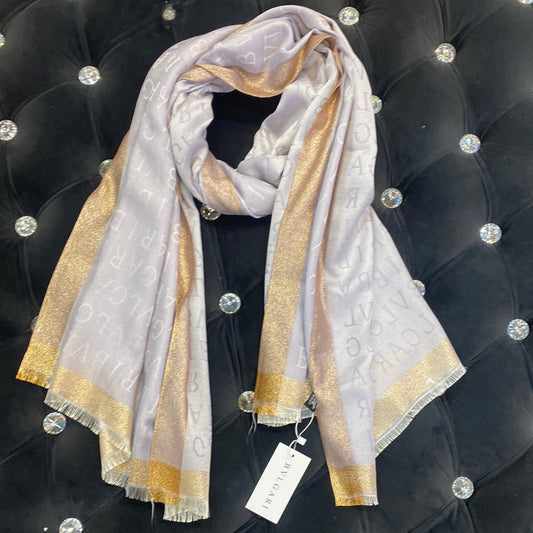 BVL LVB Purple Gold Colour RUB Bur Print Heavy Quality Muffler  9351
