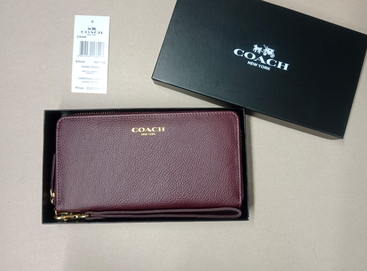 AOC COA Multi Colour With Simple Design Genuine Leather Ladies Clutch 730723