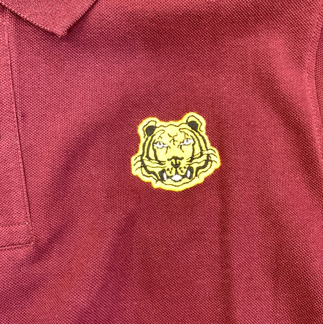 NEK Maroon Colour Yellow Tiger logo Print Half Sleeves Collar TShirt 110368